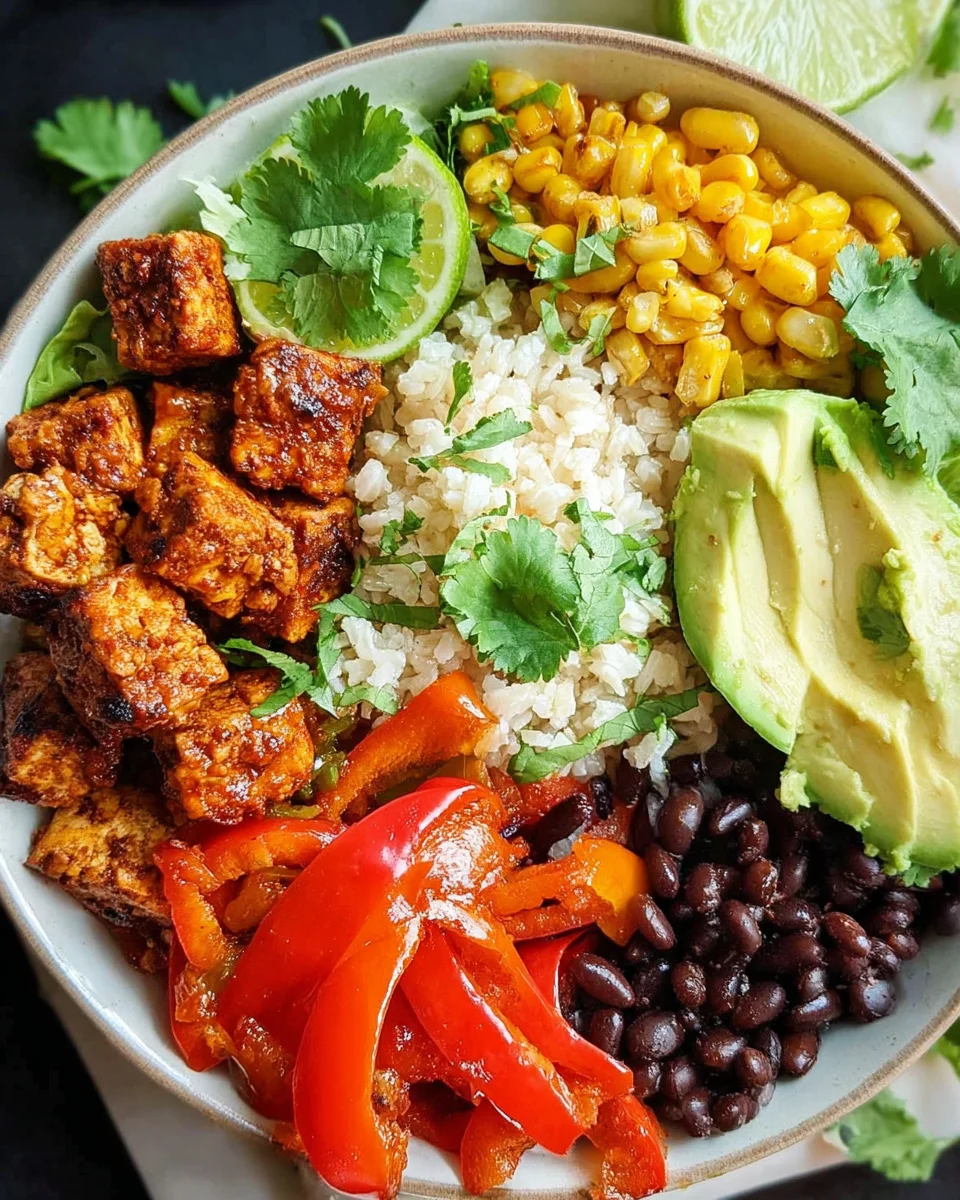 Spicy Baked Tofu Burrito Bowl