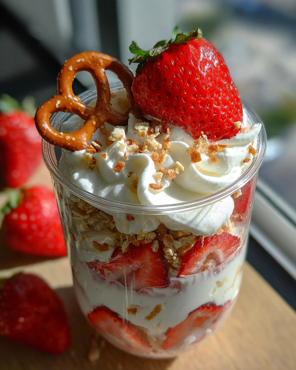 Strawberry Pretzel Salad Parfaits 19 Strawberry Pretzel Salad Parfaits