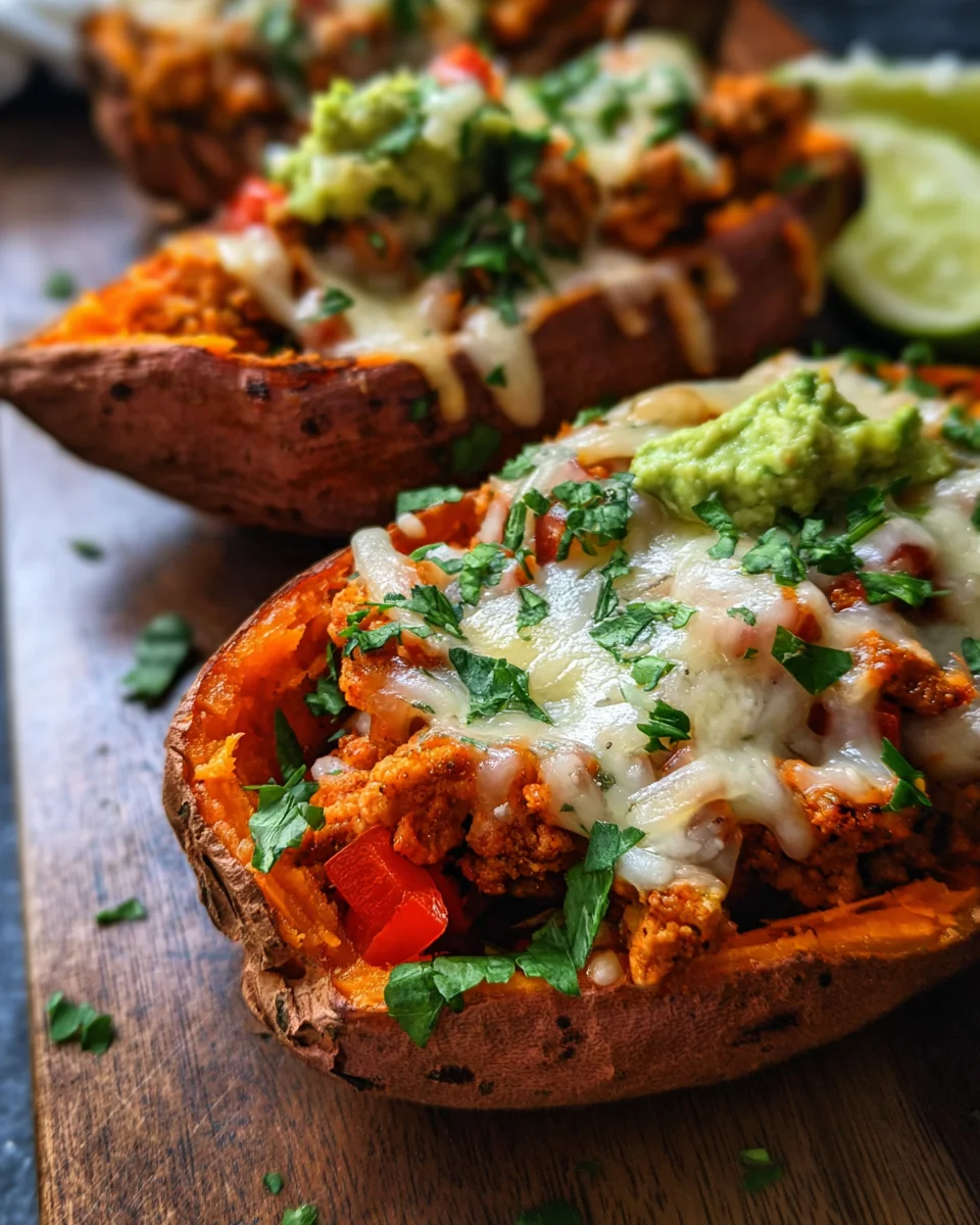 Turkey Taco Stuffed Sweet Potatoes