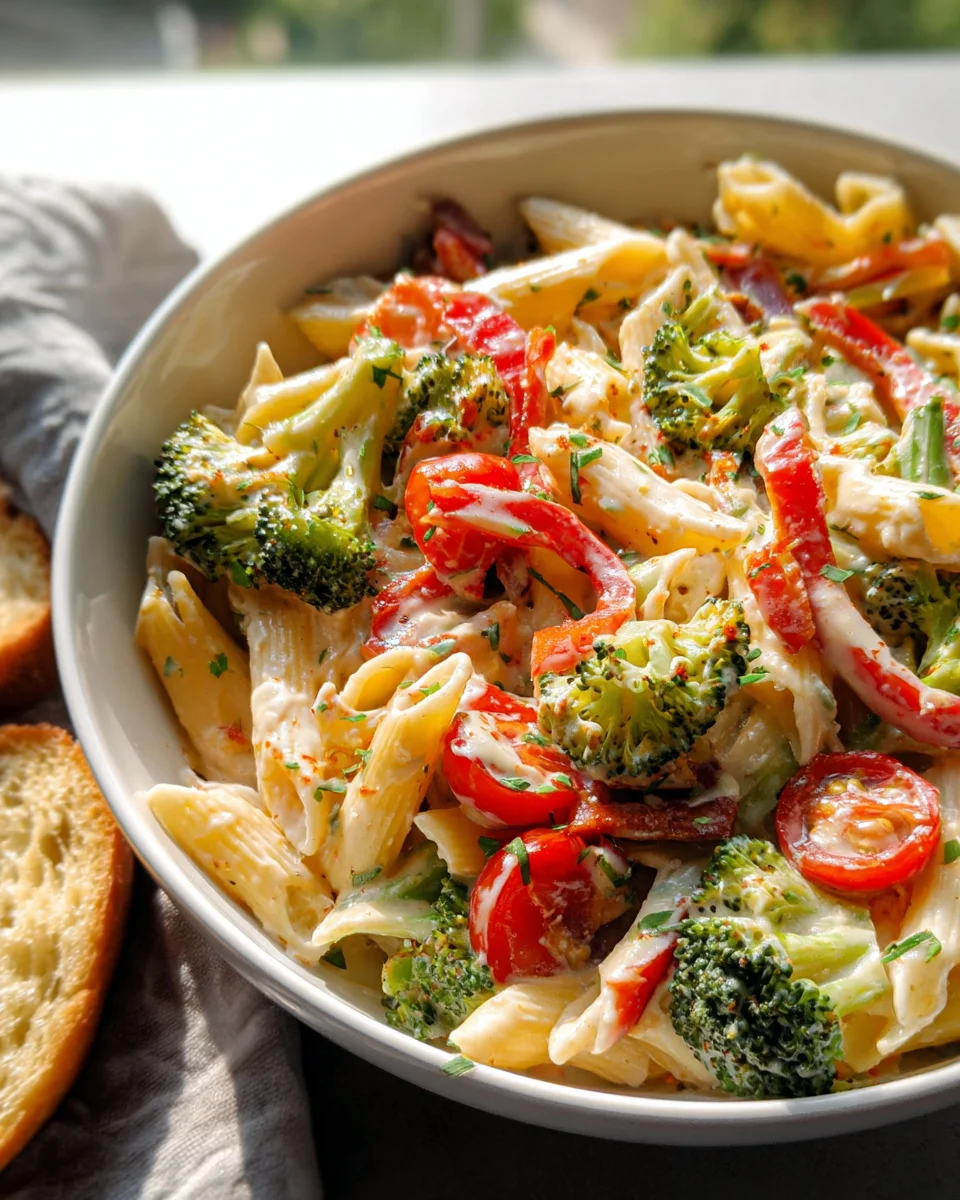 Vegan Pasta Primavera with Creamy Garlic Cashew Sauce