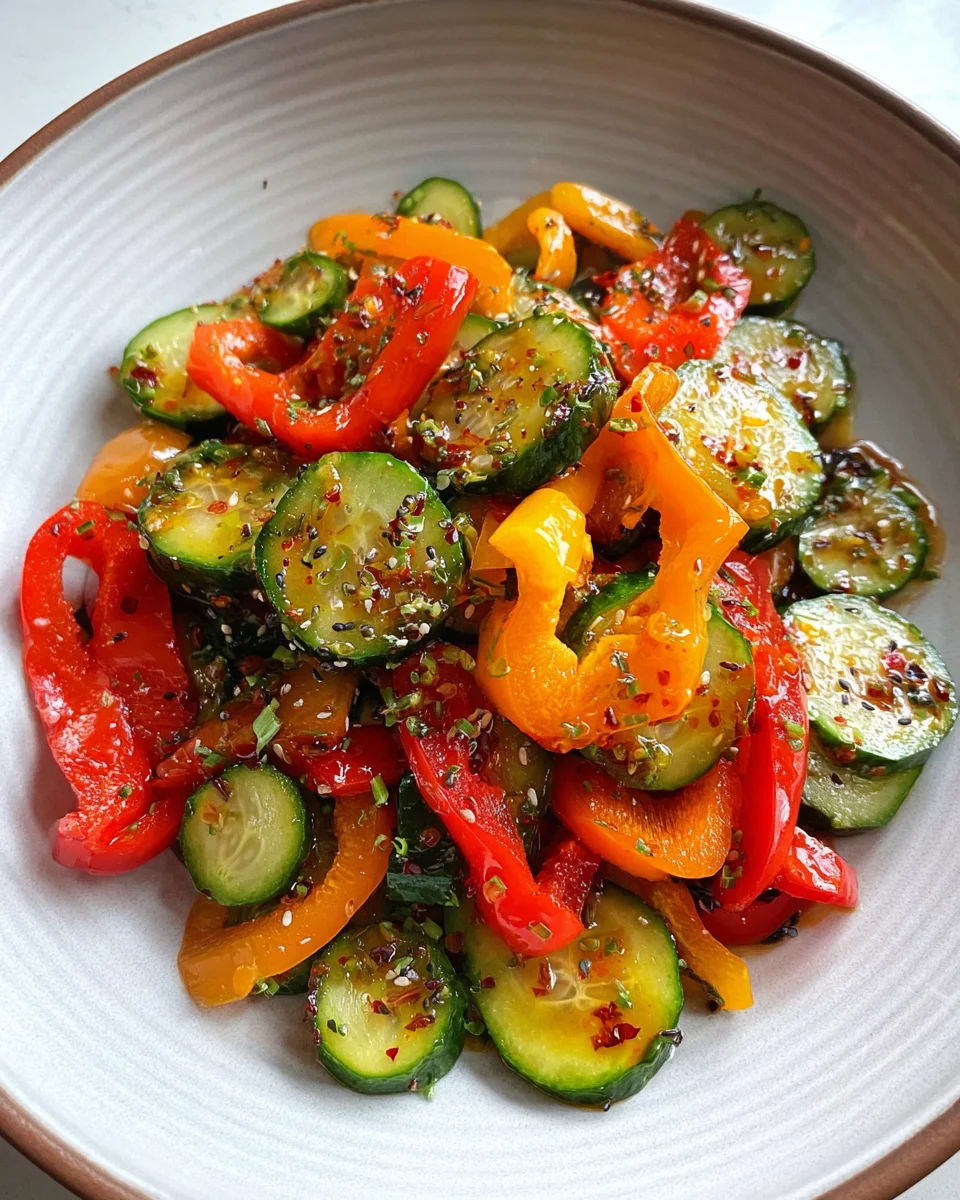 Viral TikTok Cucumber & Bell Pepper Salad 14 Viral