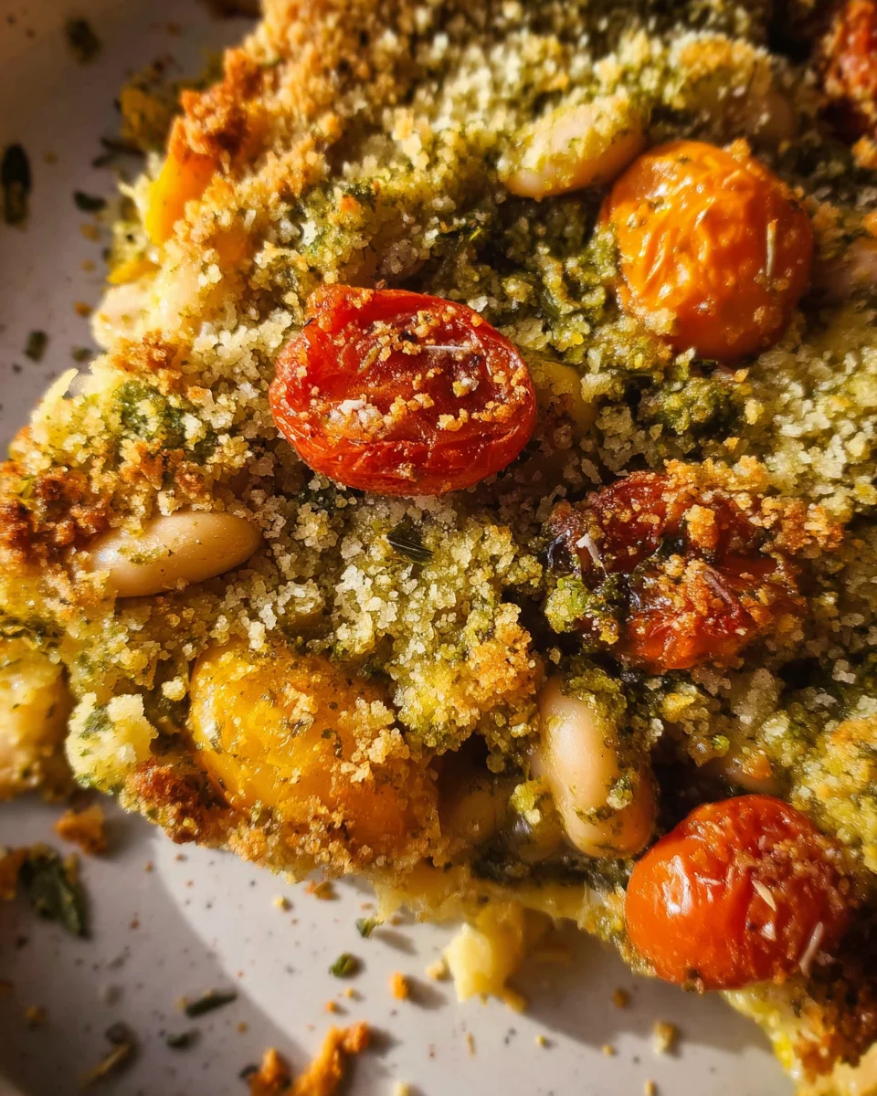 White Bean and Pesto Bake