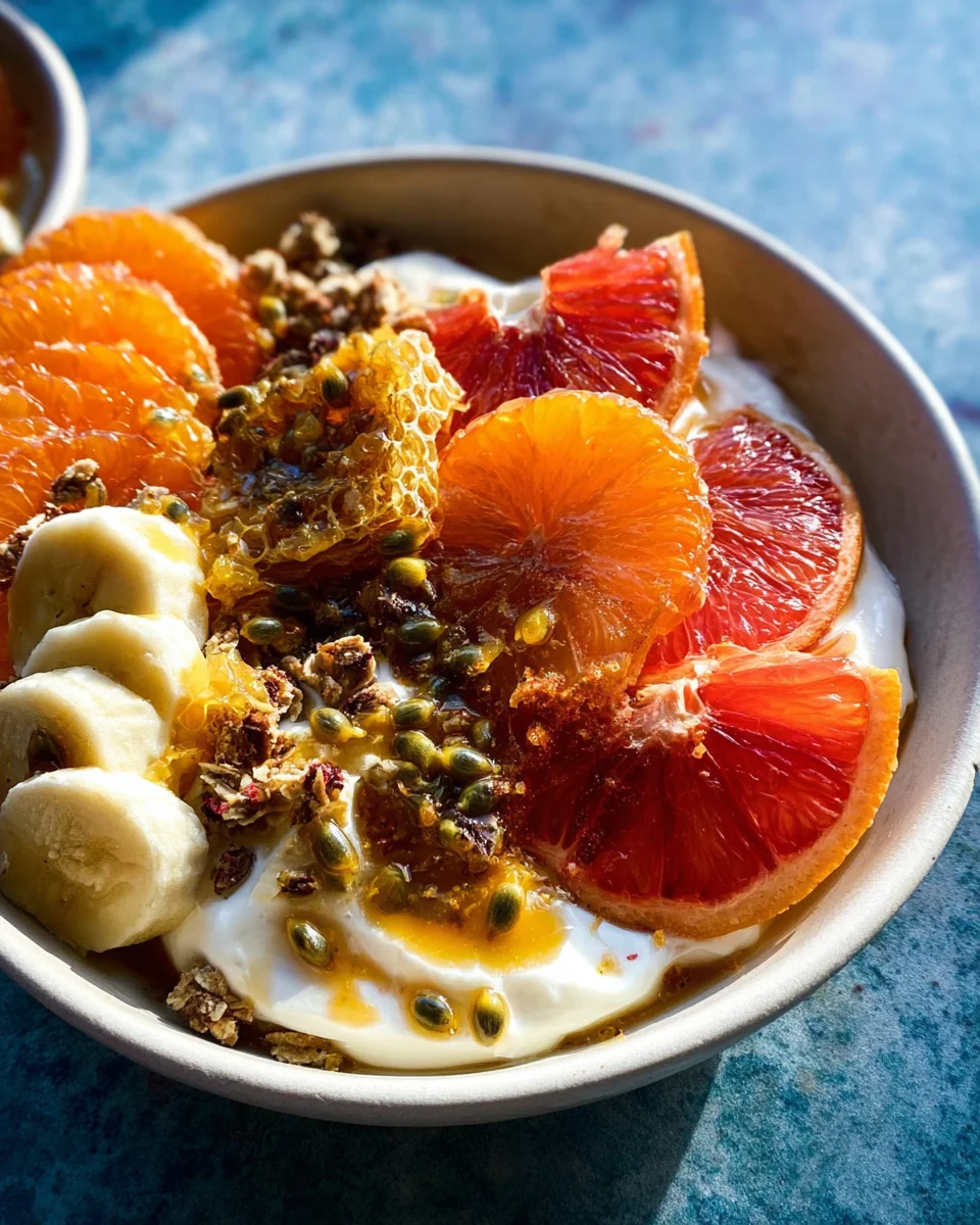 Winter Citrus Ricotta Breakfast Bowl with Honeycomb