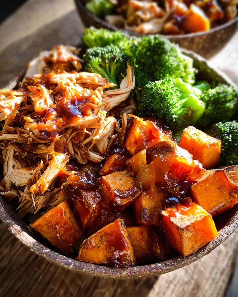 BBQ Chicken & Roasted Sweet Potato Bowls