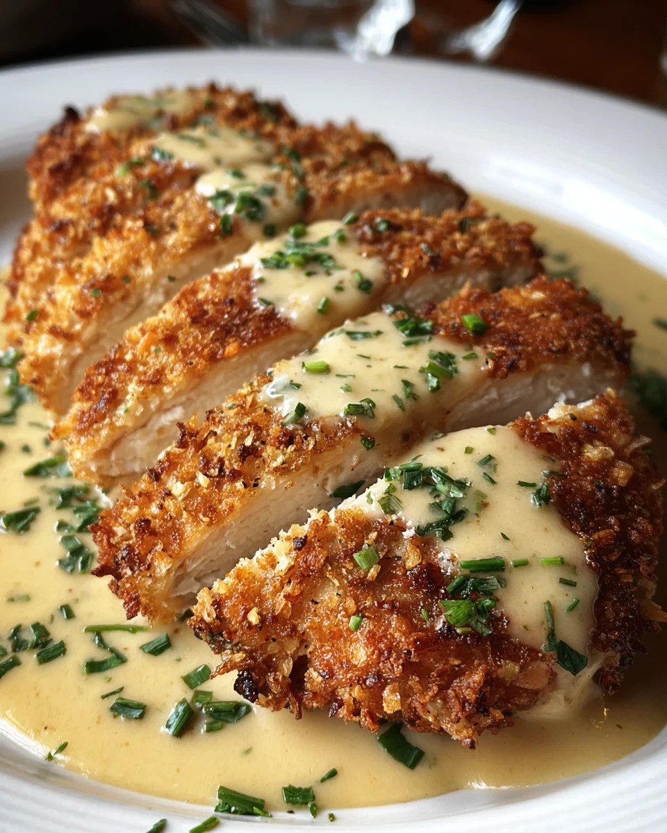 Crispy Parmesan Chicken with a Rich Garlic Sauce 17 Crispy