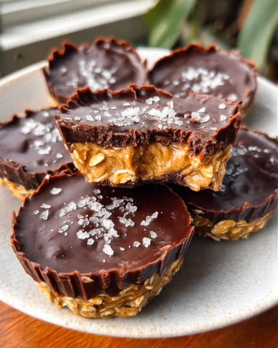 Easy No Bake Peanut Butter Oat Cups