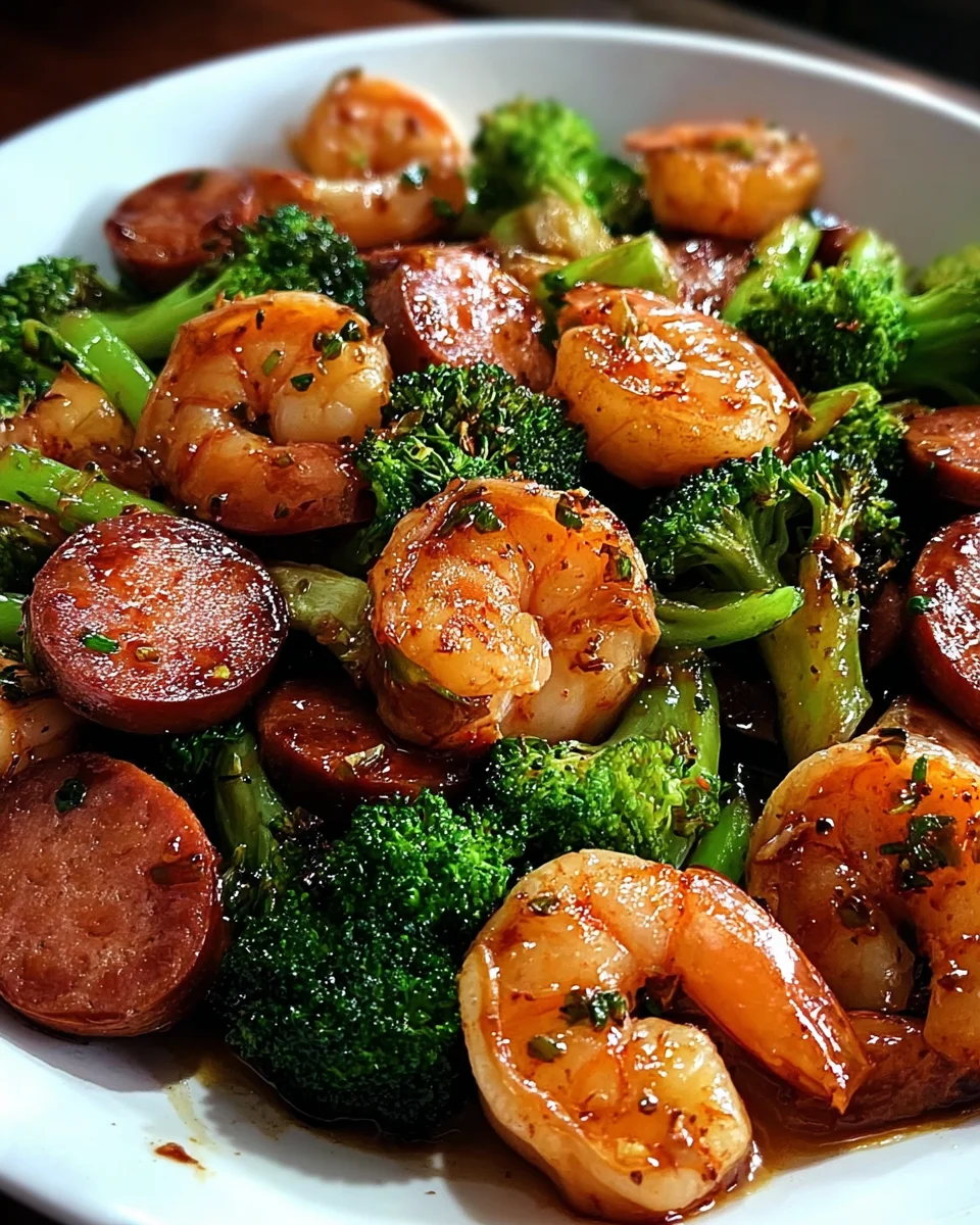 Honey Garlic Shrimp, Sausage, and Broccoli 20 Honey