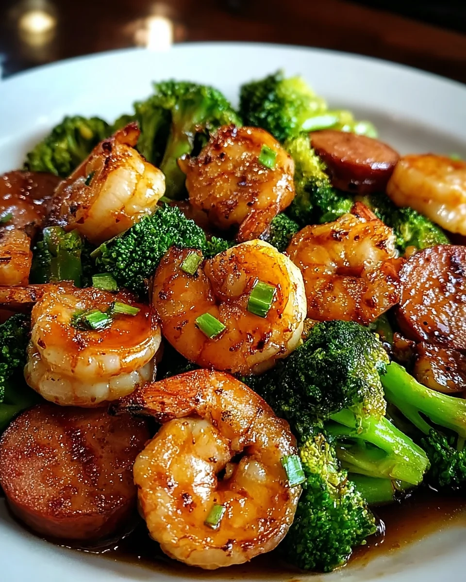 Honey Garlic Shrimp, Sausage, and Broccoli 21 Honey