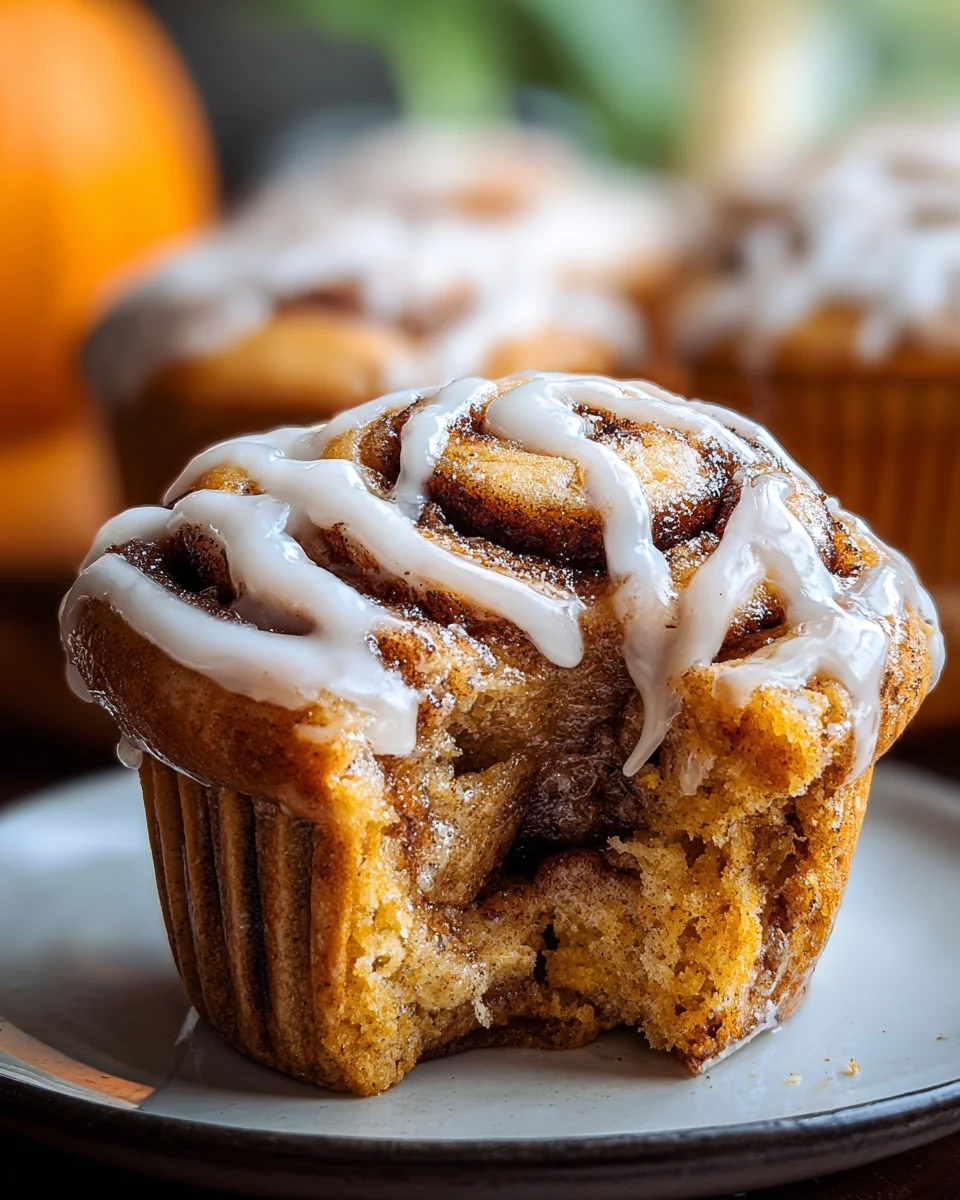 Pumpkin Cinnamon Roll Muffins