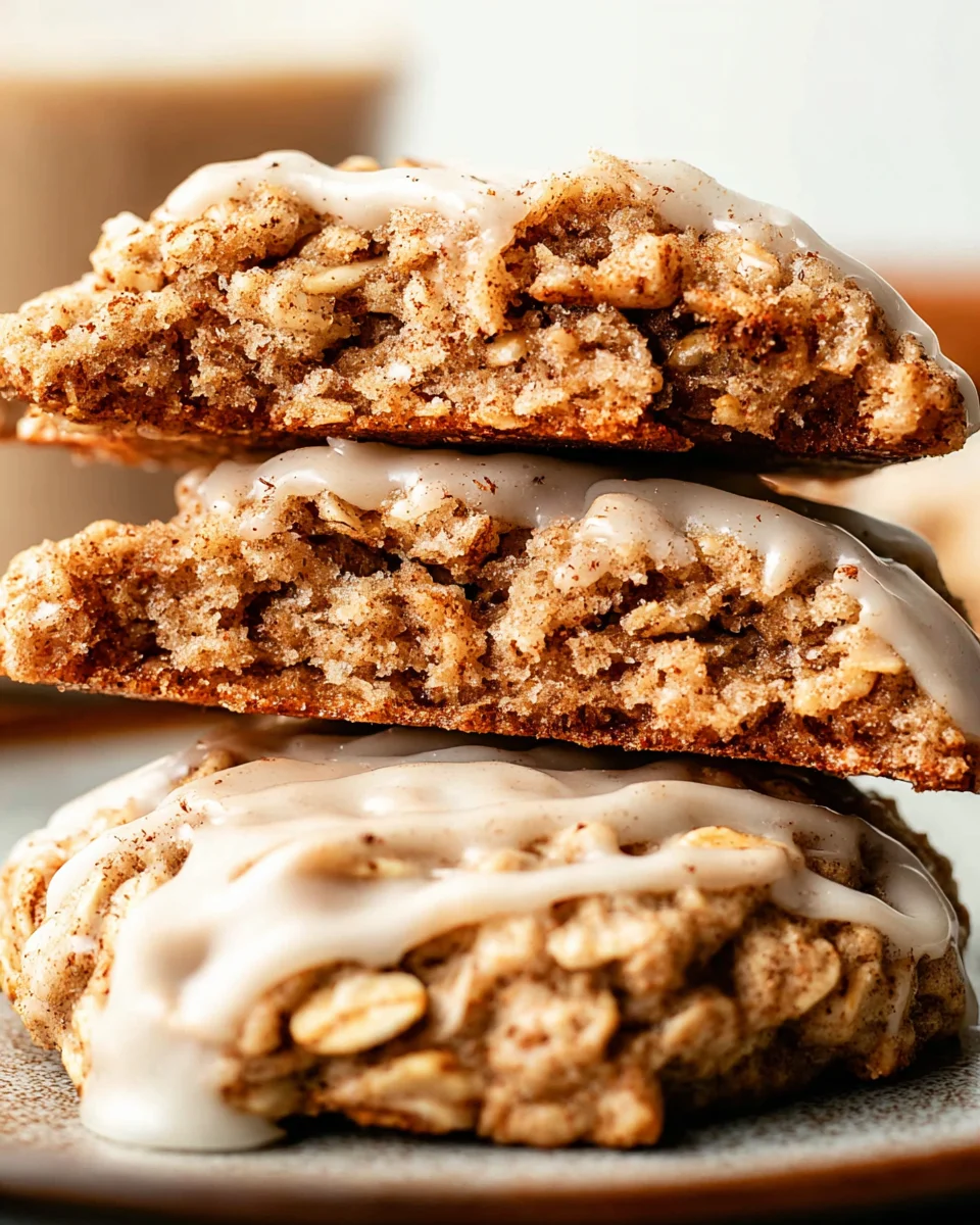Seriously Thick & Chewy Chai Oatmeal Cookies with Maple Glaze