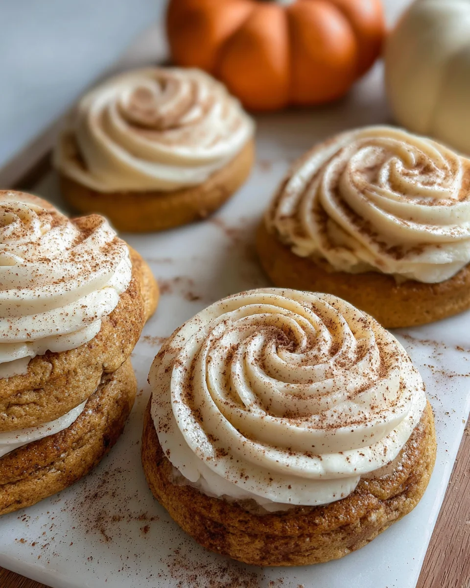 Soft Pumpkin Cookies with Cinnamon Frosting