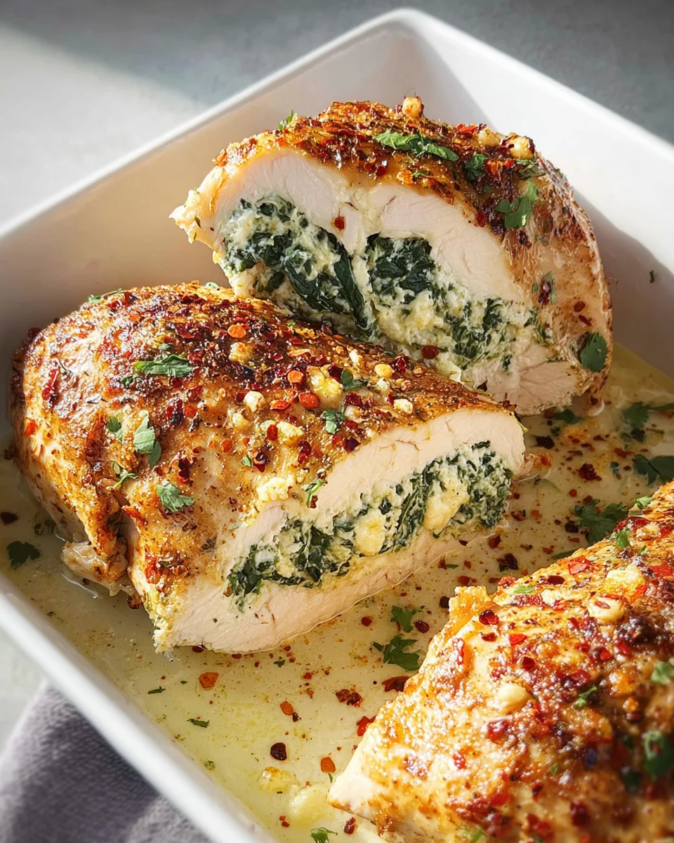 Spinach Stuffed Chicken Fillets