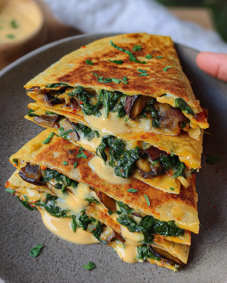 Vegan Spinach Quesadillas