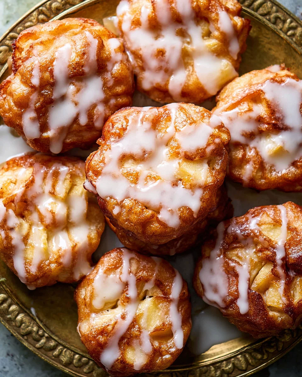 Baked Apple Fritters with Glaze