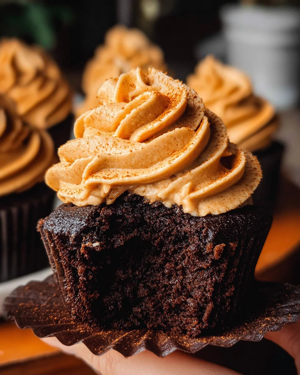 Chocolate Pumpkin Cupcakes