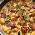 Creamy Butternut Squash Gnocchi with Sausage, Thyme, and Sage