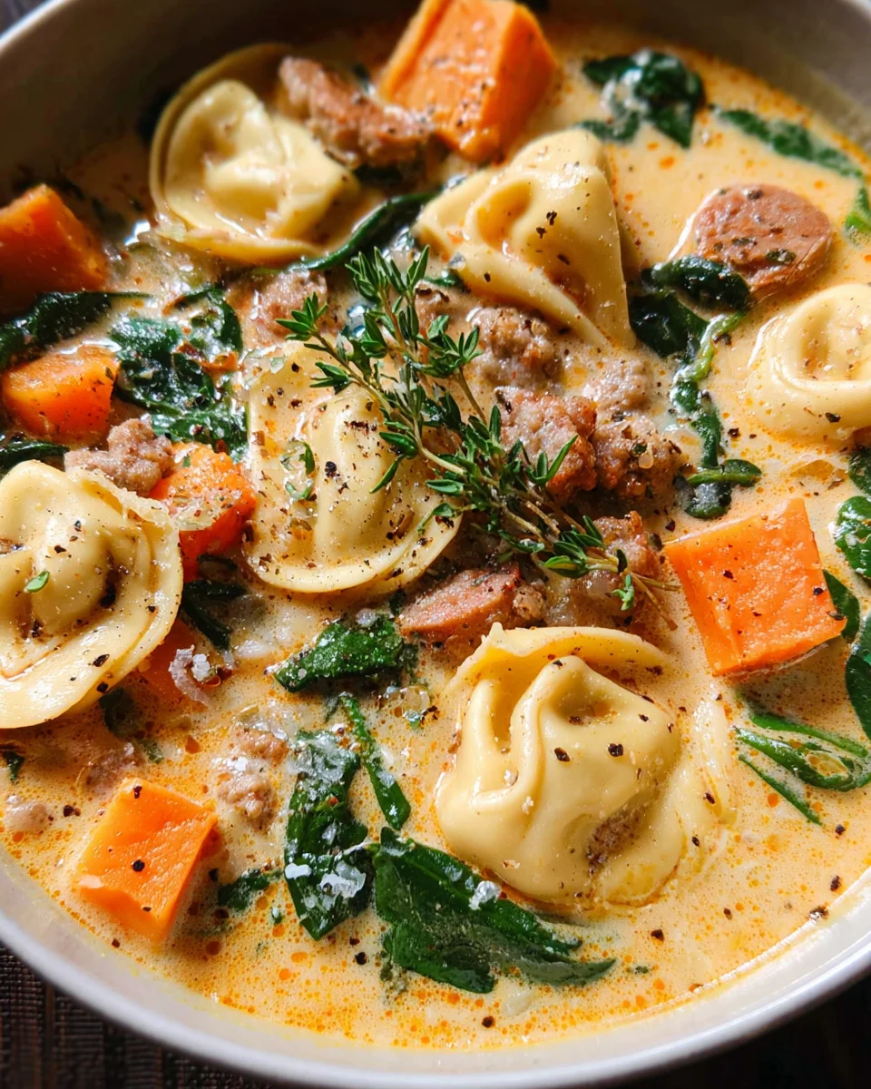 Creamy Sausage Tortellini Soup