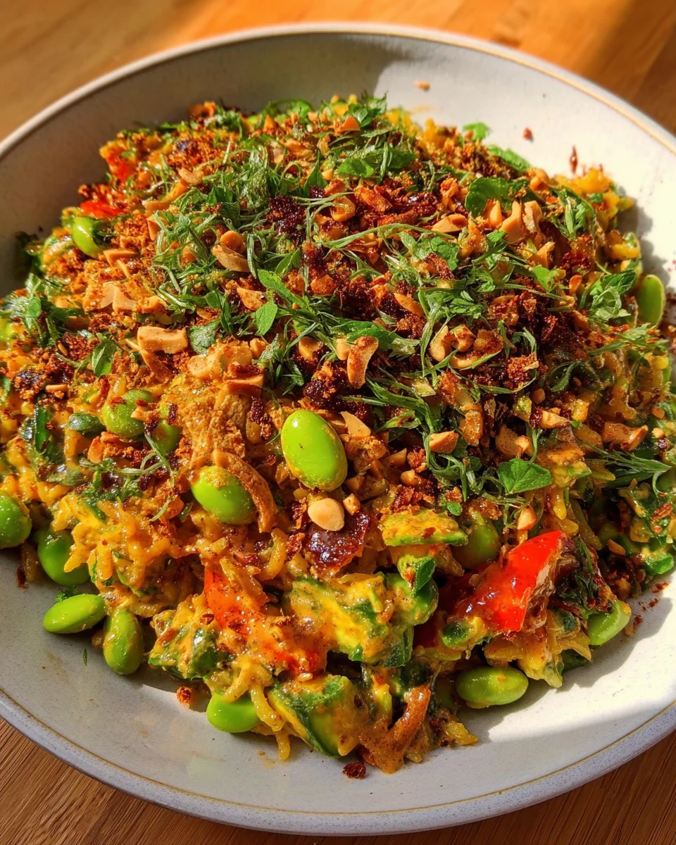 Crispy Rice Salad with Peanut-Chili Dressing