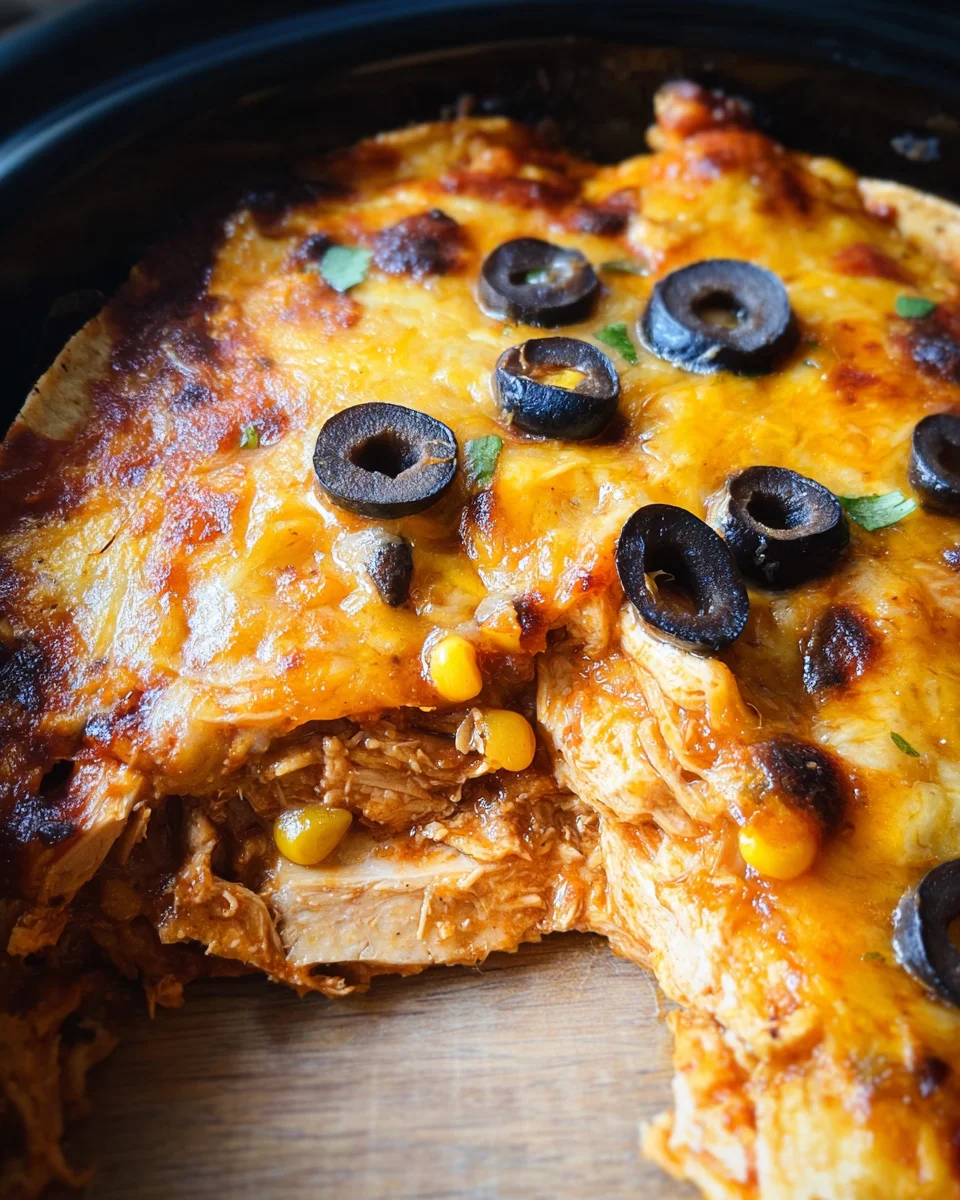 Crockpot Chicken Enchiladas Casserole