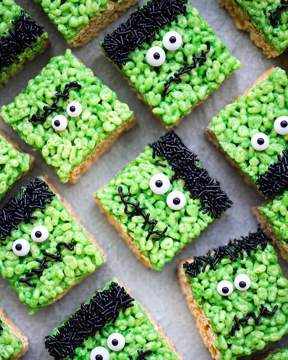 Frankenstein Halloween Rice Krispie Treats