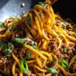 Ground Beef Mongolian Noodles