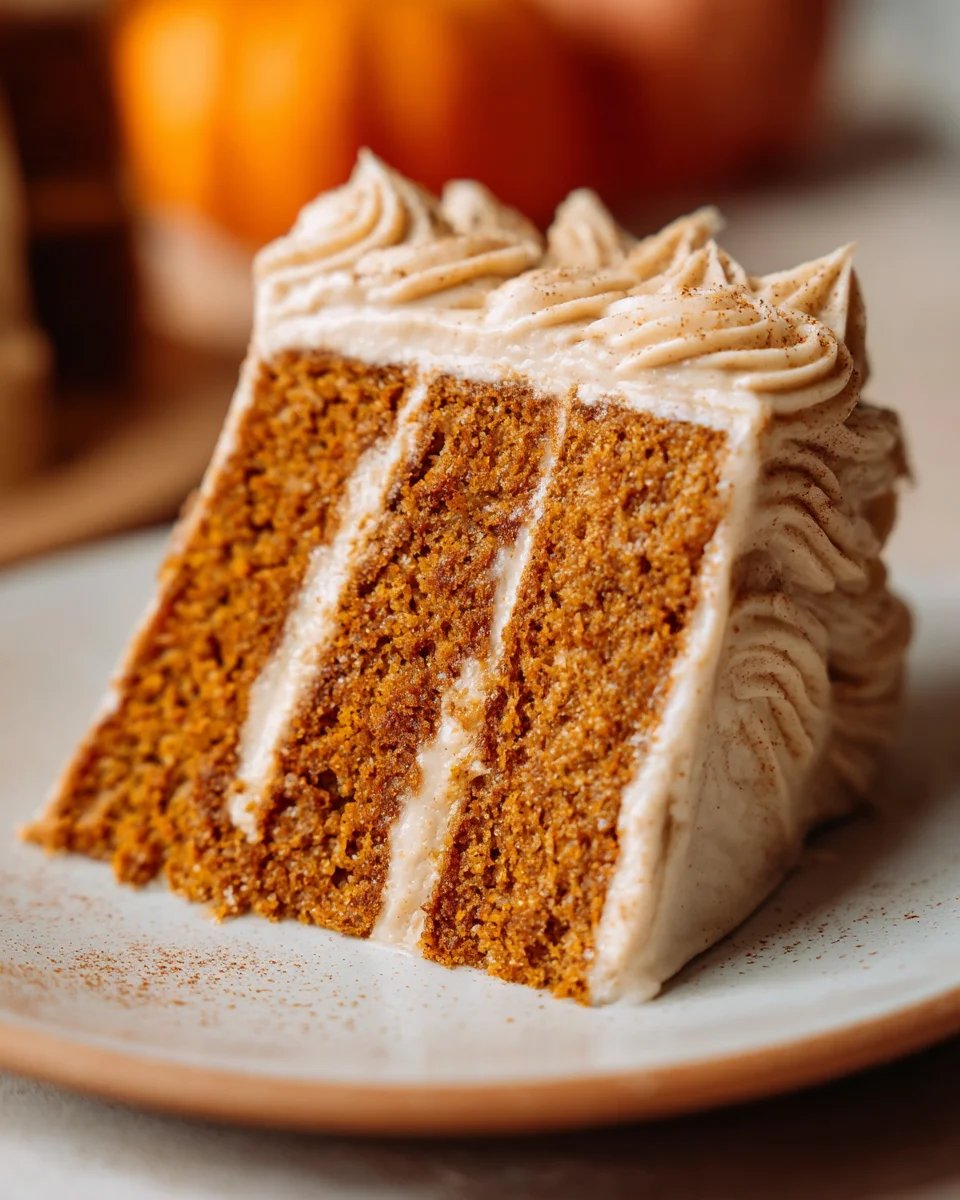 Pumpkin Cake with Cinnamon Cream Cheese Frosting