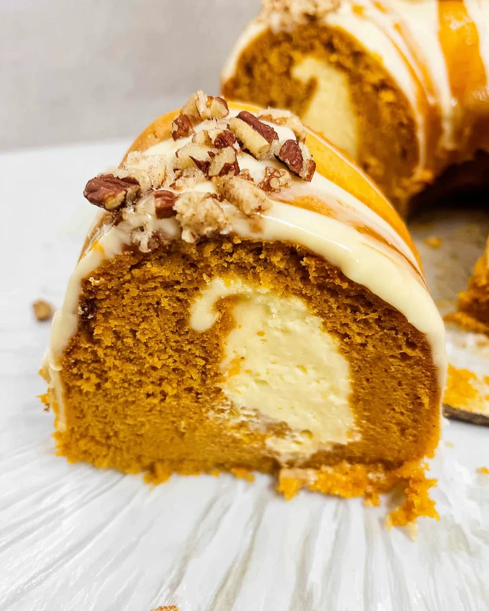 Pumpkin Cream Cheese Swirl Cake