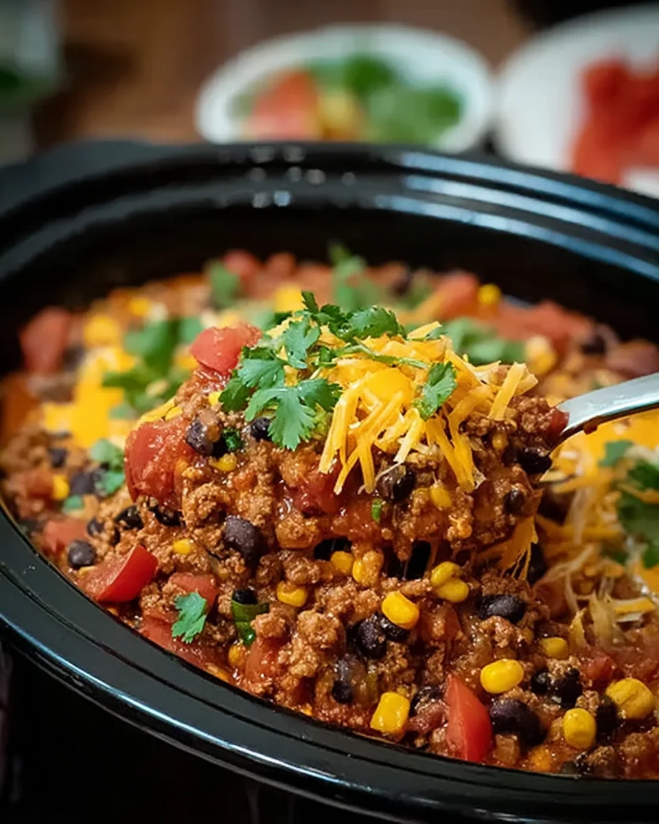 Slow Cooker Taco Casserole