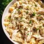 The Best Crockpot Garlic Parmesan Chicken Pasta Recipe