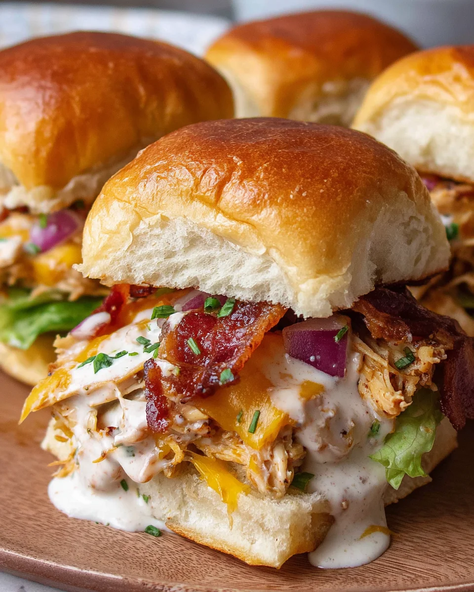 Bacon Ranch BBQ Chicken Sliders