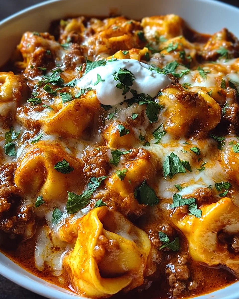 Cheesy Beef Enchilada Tortellini