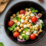 Cottage Cheese and Chickpeas Salad