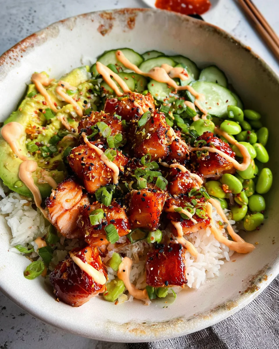 Honey Sriracha Salmon Bowls 25 Honey Sriracha Salmon Bowls