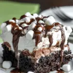 Marshmallow Chocolate Poke Cake