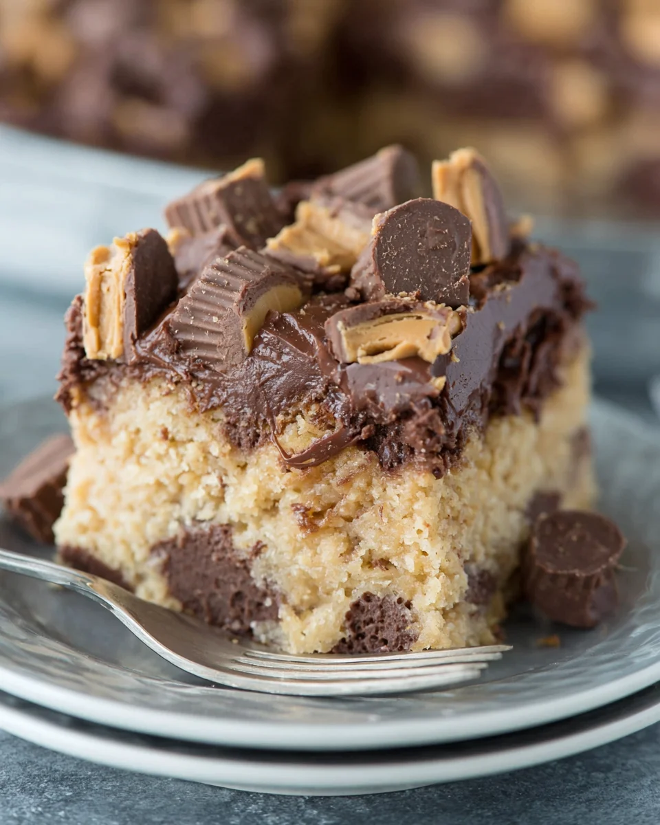 Peanut Butter Chocolate Poke Cake 27 Peanut Butter Chocolate Poke Cake
