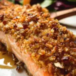 Pecan Crusted Salmon with Maple-Bourbon Glaze