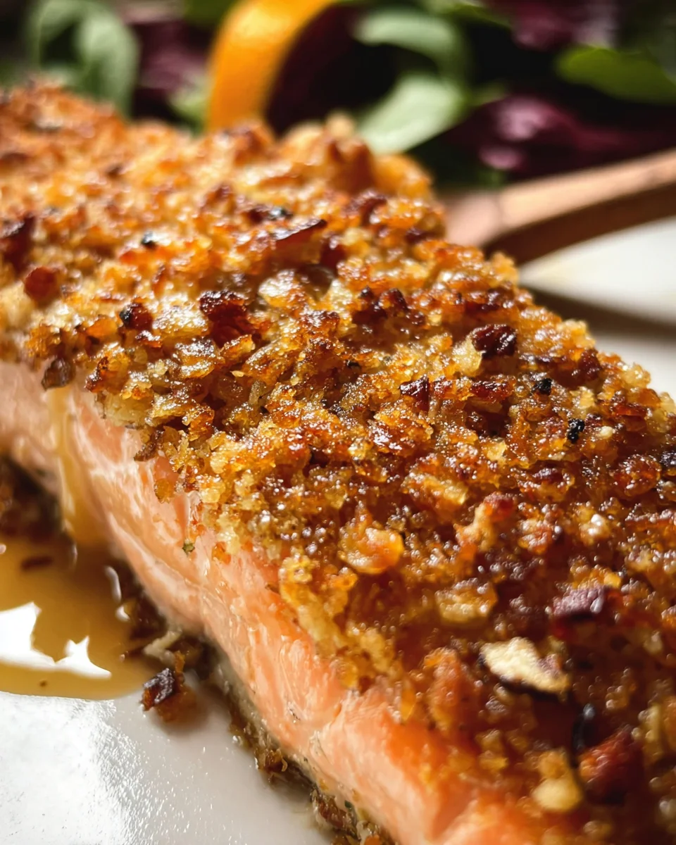 Pecan Crusted Salmon with Maple-Bourbon Glaze
