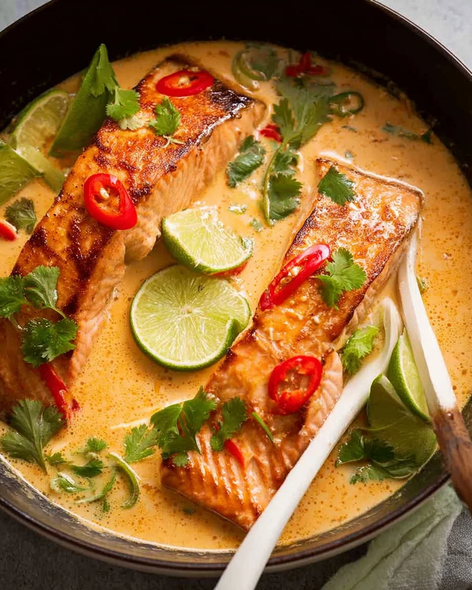 Poached Salmon in Coconut Lime Sauce 21 Poached