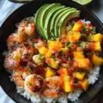 Shrimp and Avocado Bowls with Mango Salsa & Lime-Chili Sauce