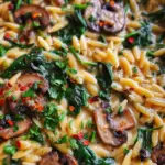 Spinach Mushroom Orzo