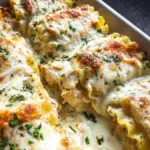 Chicken Alfredo Lasagna Rolls