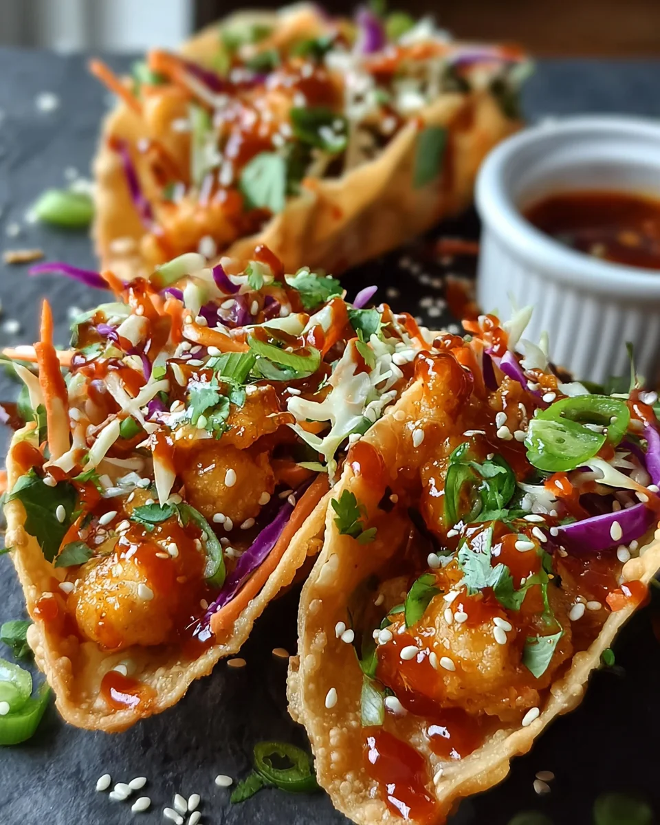 Chicken Wonton Tacos