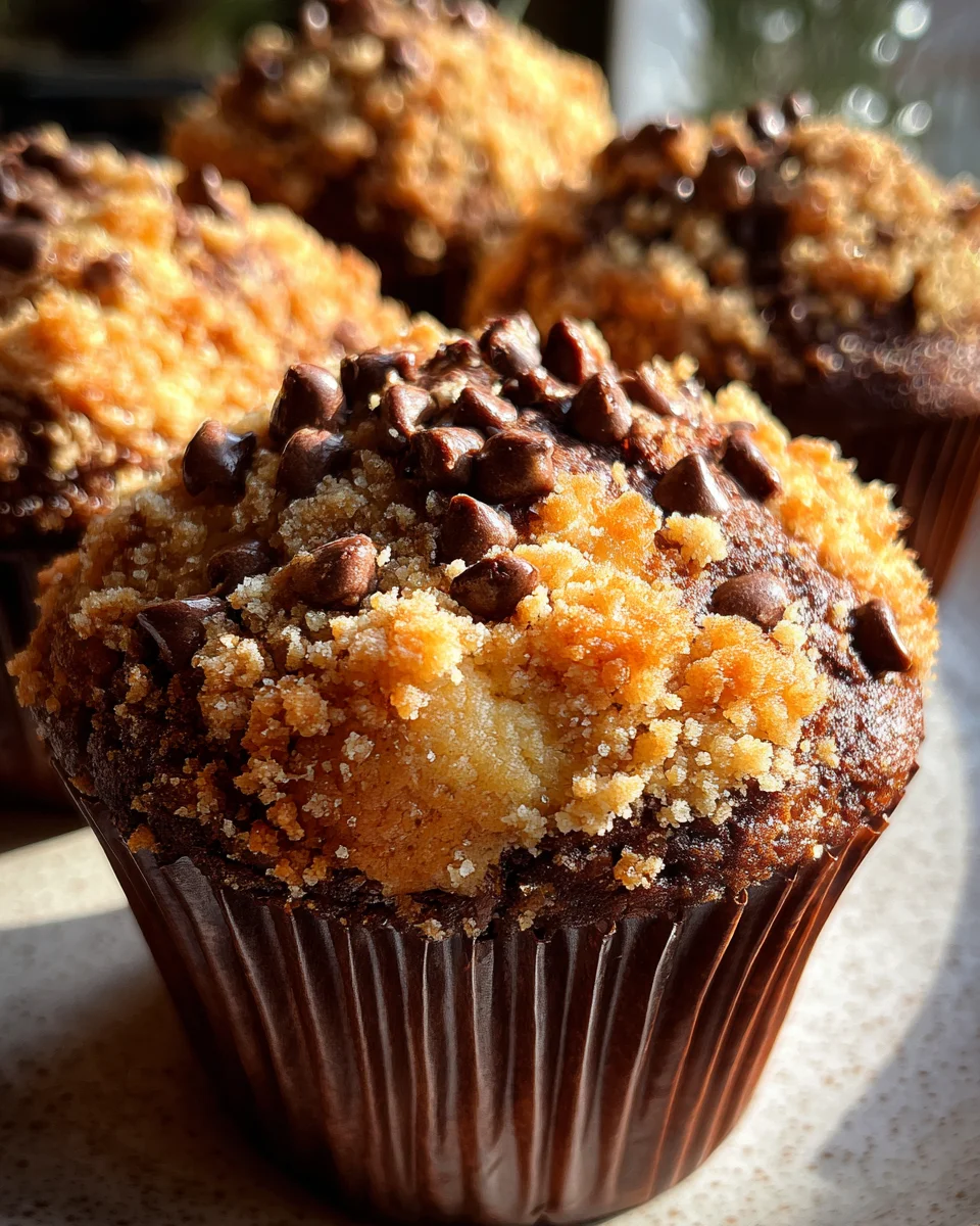 Chocolate Coffee Toffee Crunch Muffins