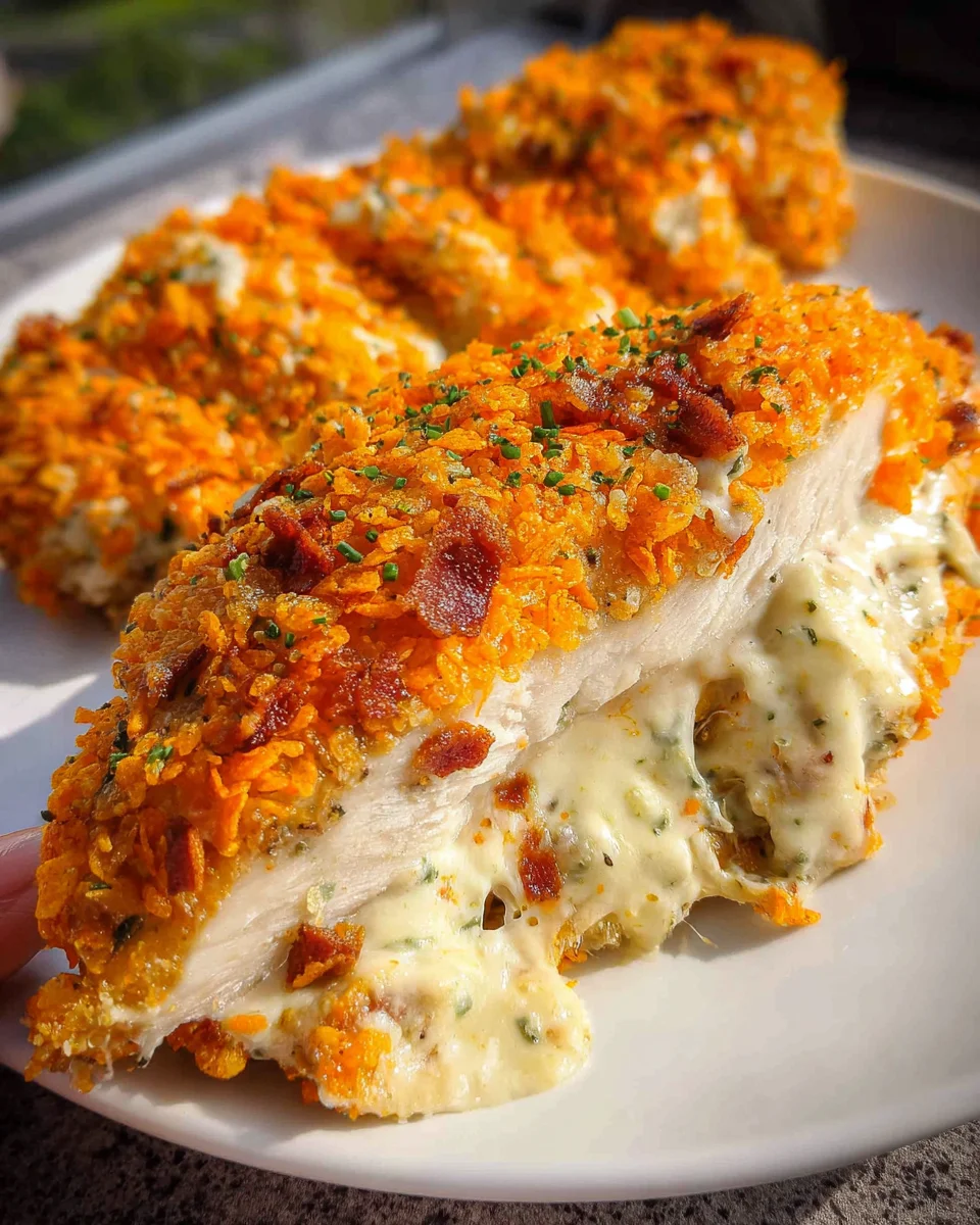 Cream Cheese and Bacon Stuffed Doritos Chicken 20 Cream
