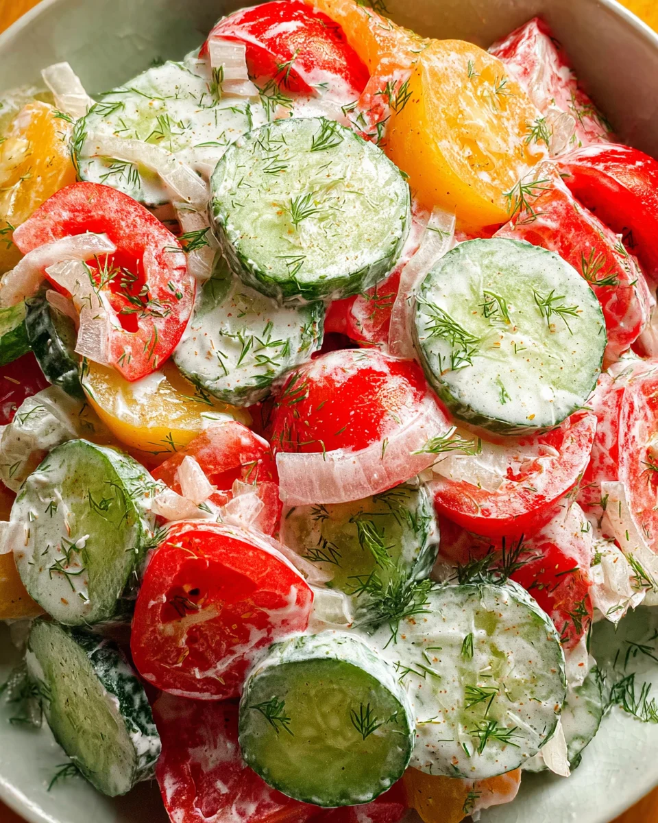 Creamy Cucumber Tomato Salad Recipe