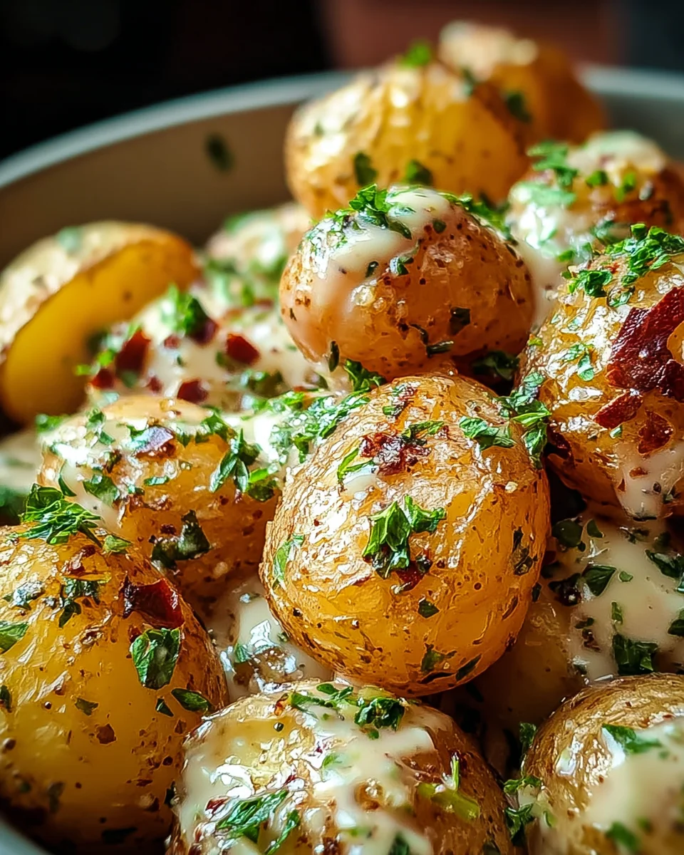 Creamy Garlic Baby Potatoes