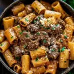 Creamy Garlic Beef Pasta