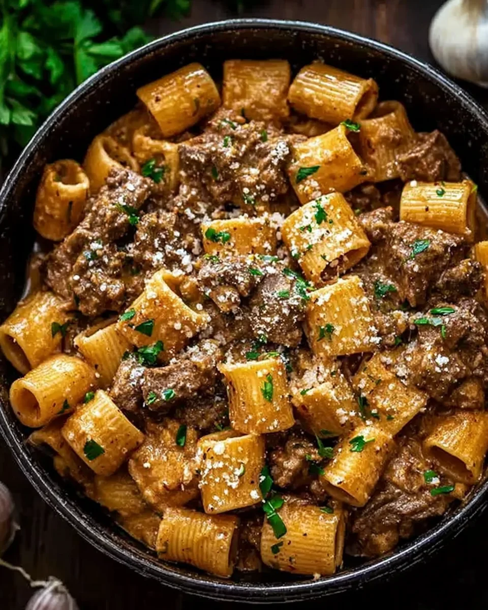 Creamy Garlic Beef Pasta 23 Creamy