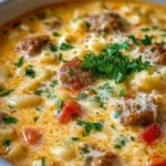 Creamy Parmesan Italian Sausage Ditalini Soup