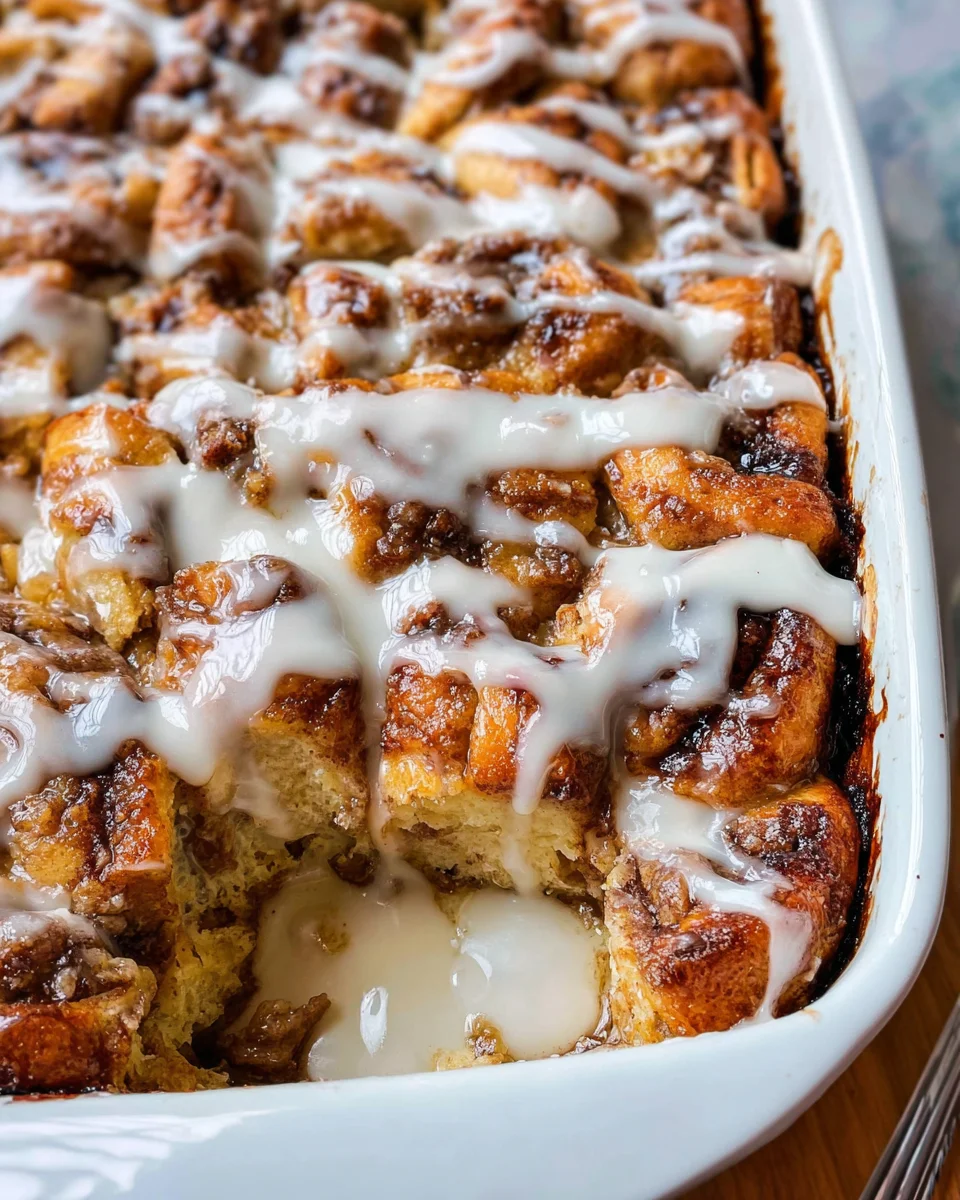 Easy Cinnamon Roll Casserole (7 ingredients!)